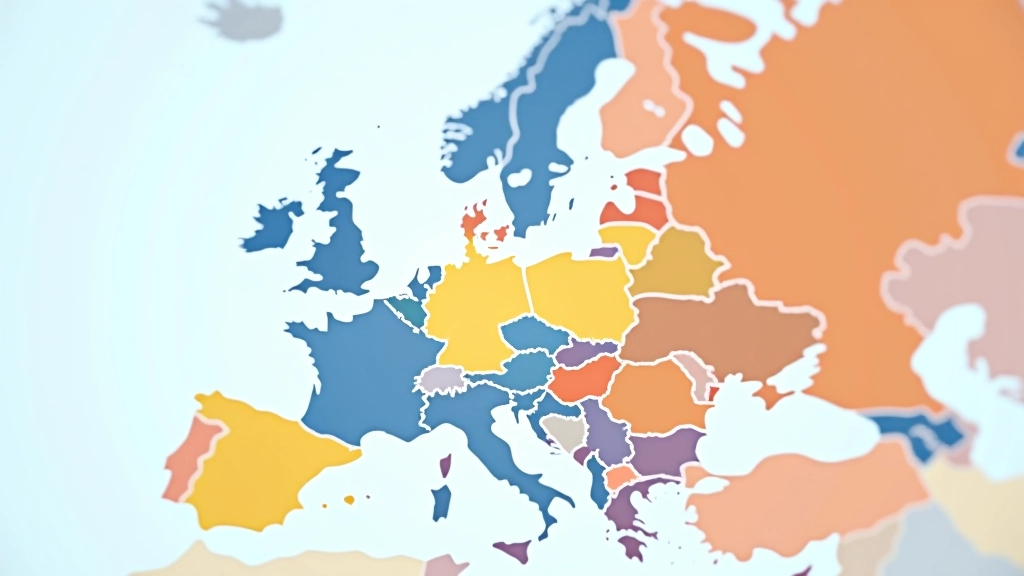 Mapa Evropy se zvýrazněnými státy Evropské unie a jejich ekonomickými vazbami