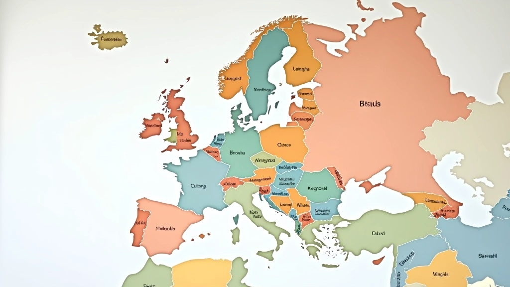 Mapa Evropy s vyznačením zemí eurozóny a zemí mimo eurozónu
