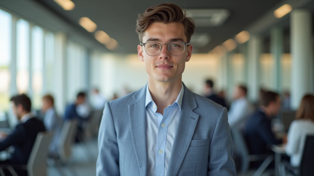 Mladý profesionál v mezinárodním prostředí s kolegami, moderní kancelářský prostor, různorodý tým